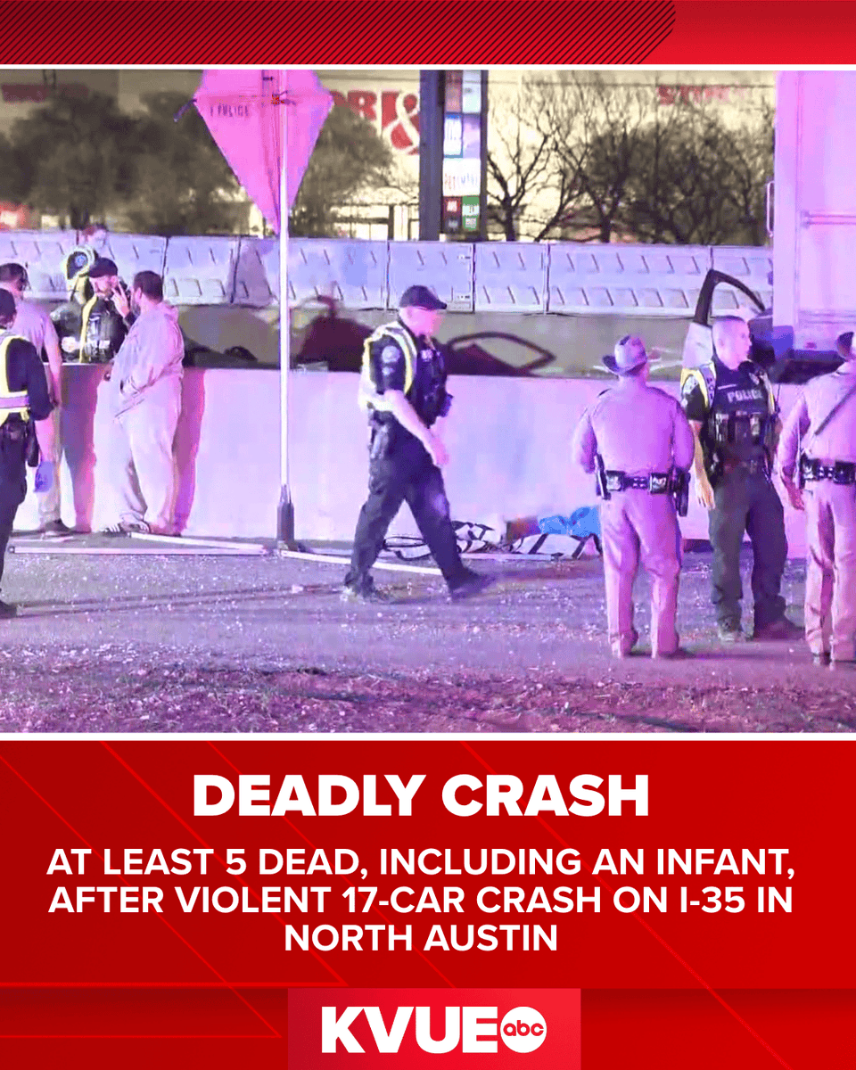 KVUE's tweet photo. 17 people were involved in the collision, according to ATCEMS. Here's what we know so far: https://t.co/8hPyPp5X7i https://t.co/gW0dK5nnDM