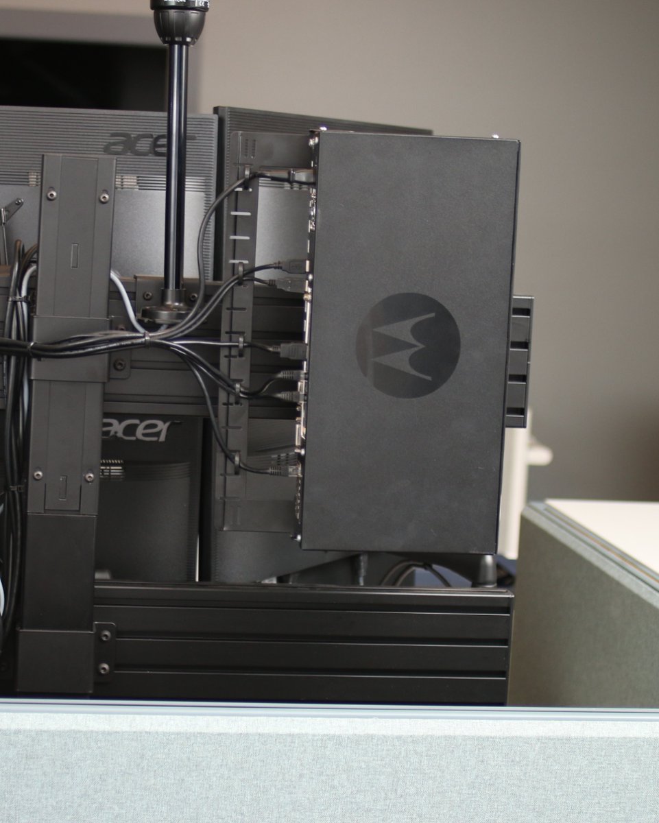 DBussAssoc's tweet image. Your workspace is organized and efficient with these essentials! Speaker mounts &amp;amp; radio/miro PC slat mounts 🌟💻🔊

 #workspacegoals #organizationiskey