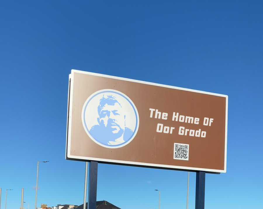 So, Billy Gilmour gets a sign in Ardrossan, yet the Champ has been overlooked?

Aye, playing in the Premier League is cool and that, but have you ever walked out at Wembley with The Big Show?

Petition for a Grado sign at the Tap End of Stevenston – sign below! 🤝