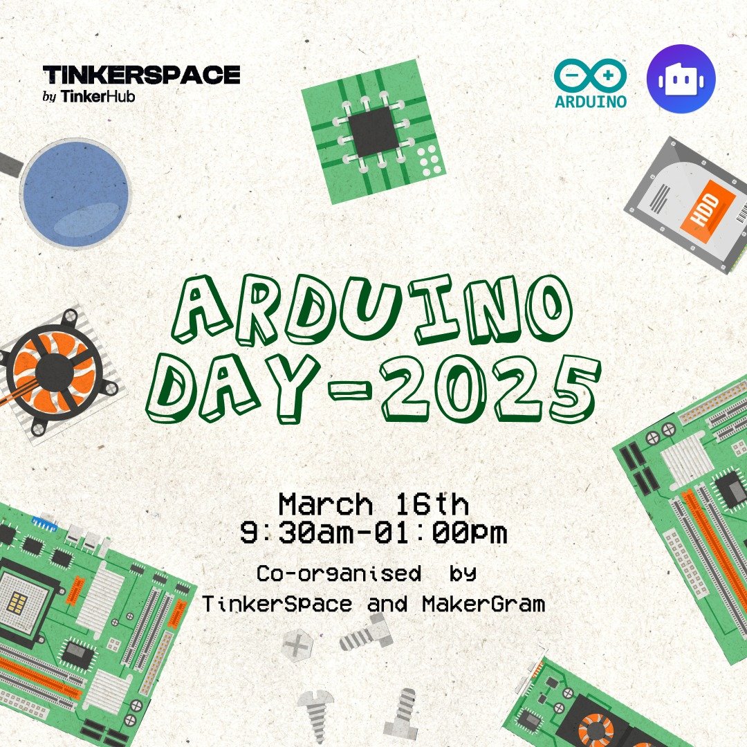TinkerSpaceHQ's tweet image. Join us for Arduino Day 2025! 🚀
Experience the new Arduino EK, explore projects, and connect with fellow makers. Whether you’re a beginner or a pro, don’t miss this!
📅 March 16, 2025
Register now: app.tinkerhub.org/event/LU4PQRP6…
#arduino #arduinoday #microcontroller #maker #hardware