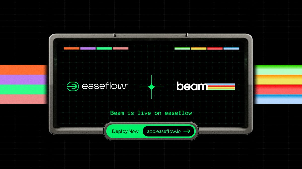 easeflowHQ's tweet photo. We are pleased to announce that easeflow is supporting @BuildOnBeam  validators!

Deploy or Stake Now on easeflow!

1/2
Set up your Beam validator with a one-click via easeflow now!

Secure your Early Bird deal and Deploy Node 👉https://t.co/c0kUzPpm50 https://t.co/Kp4YawMPtS
