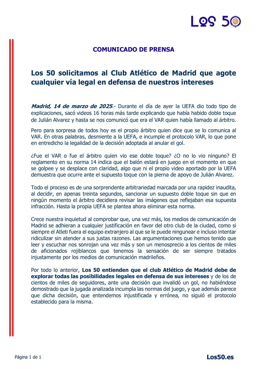 Comunicado oficial