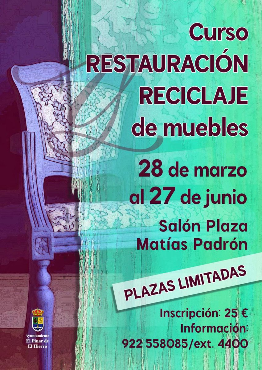 El Pinar abre la inscripción para el nuevo curso de restauración y reciclaje de muebles. bit.ly/3FIIdL6