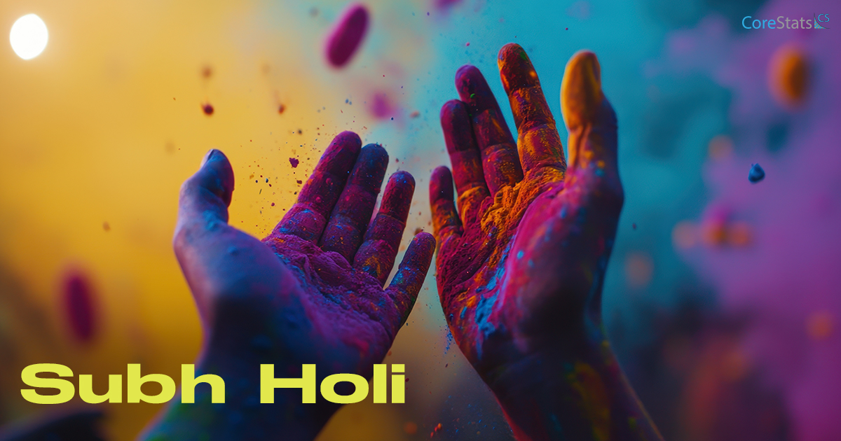 corestats's tweet photo. Wishing everyone a joyous and vibrant Holi! May your life be filled with color, happiness, and love 🎨 #Holi #CoreStats https://t.co/H8ovg8xWPu