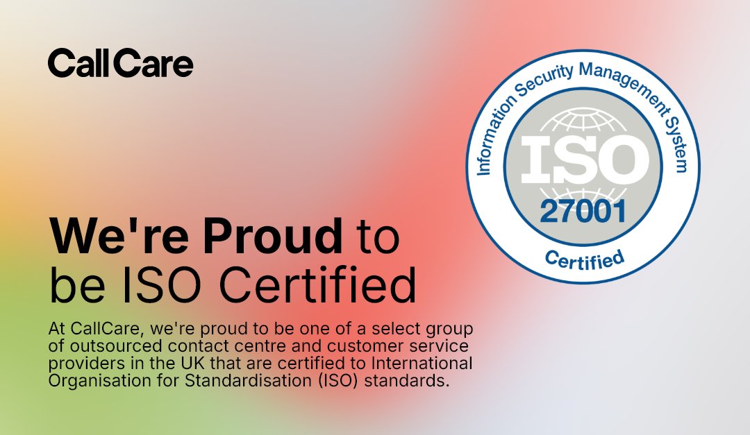 CALLCARE247's tweet photo. At CallCare, delivering exceptional service is not just a goal, it’s a standard we uphold every day.

We’re proud to be ISO 27001 certified, demonstrating our commitment to information security, operational excellence, and continuous improvement. https://t.co/cjF7TlG2Wi