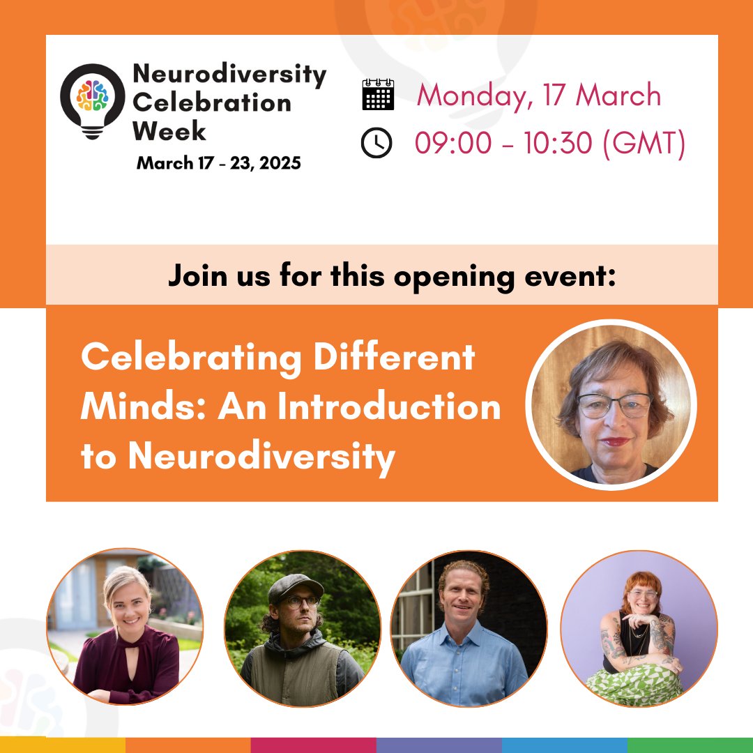🌟Join us for the opening session for Neurodiversity Celebration Week 2025! 🌟 Head over to our website to sign up eu1.hubs.ly/H0hxvQQ0 

#NeurodiversityWeek #IntroductionToNeurodiversity #AmandaKirby #Neurodiversity #NCW