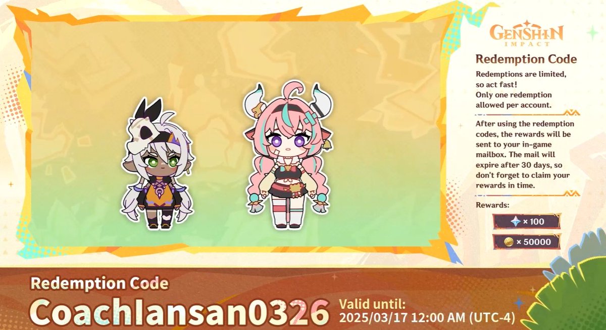 genshinmains_'s tweet image. Code 3: CoachIansan0326
genshin.hoyoverse.com/en/gift?code=C…

#原神📷#Genshinlmpact