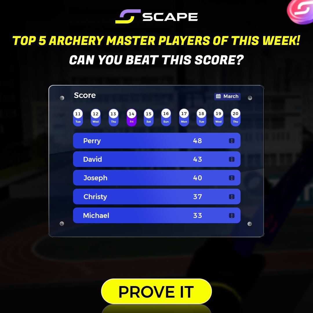 5th_scape's tweet image. Only the sharpest shooters make it to the top! Can you break into the Top 5? 🎯💥 
Grab your bow, take aim, and prove yourself!
Visit: meta.com/en-gb/experien…

#5thScape #5SCAPE #trending #ArcheryMaster #vrgaming