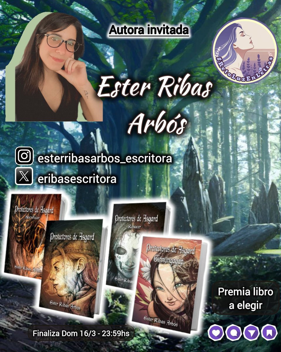 ✨#RetoLuzEnLetras 114* <a href="/Luztintalavanda/">📚 Luz | Creadora de Contenido</a>
🖊️Autora invitada: Ester Ribas Arbós <a href="/eribasescritora/">Ester Ribas</a> 
instagram.com/esterribasarbo…

❗:Imagen del reto
✍🏼Relato-Prosa-Poesía
➡️Literal: *PROTECTORES DE ASGARD*
💡Lenguaje-Ortografía

🏅Ester premia📓a elegir 
⌛FIN: Dom 16/3•23:59h🇪🇸Península