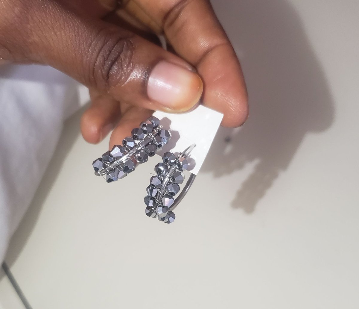 Aljanatfridaous's tweet photo. Handcrafted with love, one bead at a time! 💎✨ Introducing my latest creation: a stunning silver beaded earring that shines bright with elegance. #HandmadeWithLove #JewelryMaker #SilverBeadedEarring https://t.co/e3Cm3LW7v6