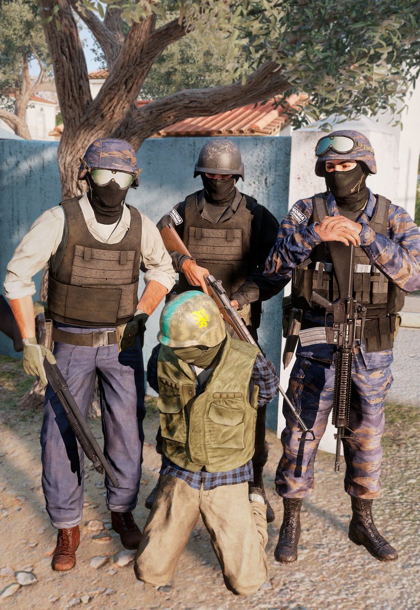 AugCph's tweet image. "Detained"

Altis National Police with an arrested FIA fighter. 
From my recently released AFR mod: steamcommunity.com/sharedfiles/fi…
#Arma3 #Arma3Photography