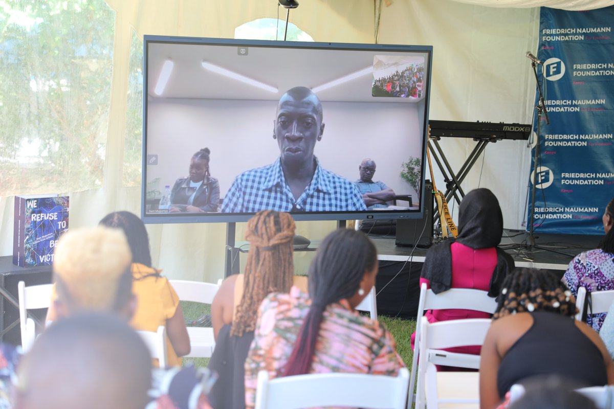 FNF_Kenya's tweet image. Sam Mugumya, author of "We Refuse to be Victims": At the end of the day, it’s us the downtrodden, the masses, to build the future we want to see. Taking part in a revolution is an act of love, for yourself, your neighbour, for humanity. #FreedomCafe #PowerofArt
