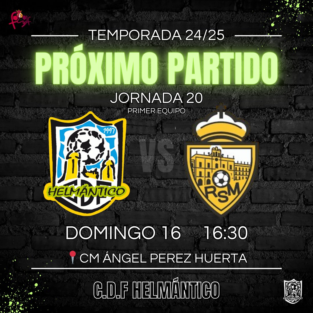 🔜⚽ ¡Próximo partido! ⚽🔜
📅 Domingo 16
🕡 16:30 H
📍 CM Ángel Pérez Huerta