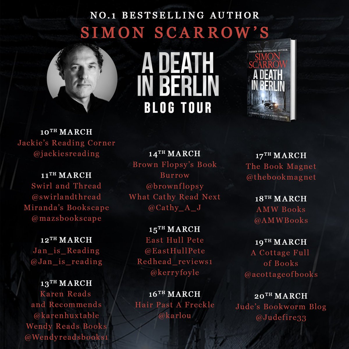 Welcome to my stop on the <a href="/soph_ransompr/">Sophie Ransom</a> #BlogTour for the utterly gripping wartime thriller #ADeathInBerlin by @SimonScarrow - Book Three in the Criminal Inspector Schenke series.

Out now from <a href="/headlinepg/">Headline Books</a>

brownflopsy.blogspot.com/2025/03/a-deat…