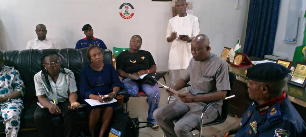 CCDNigeria's tweet photo. On the 13th day of March 2025, the Centre for Citizens with Disabilities paid an advocacy visit to the Nigerian Security and Civil Defence Corps, Abia State Command to advocate for their support on disability-inclusive climate change adaptation and mitigation, particularly in prioritizing the safety of PWDs in situations of risk, disaster, and emergency, which is one of their mandates. The Acting Director, Mr. Godwin Unumeri, read the advocacy notes, which highlighted the research findings, current gaps in NSCDC operations, and recommendations for improved service delivery.

The requests included a partnership to train PWDs on disaster management tips to ensure they are not left behind in climate-change-triggered-disaster management; training of NSCDC officers to ensure they are equipped to assist PWDs effectively during emergencies and disasters; public awareness campaigns and budgetary provisions for disability matters; accessible office structures; and increased cooperation and collaboration with the disability community. Mr. Godwin also presented IEC materials to Deputy Commandant Anthony A. Damisa, who represented the State Commandant.

In his response, the Deputy Commandant, A. A. Damisa, committed that the Command will fulfill all the requests put forward by the organization. Responses from other officers followed, and Mrs. Florence Austin gave the closing remarks.

The project is supported by @DisabRightsFund 

@BONewsService 
@InclusiveNews1 
@qualitative_the 
@GuardianNigeria @MobilePunch  @environewsng