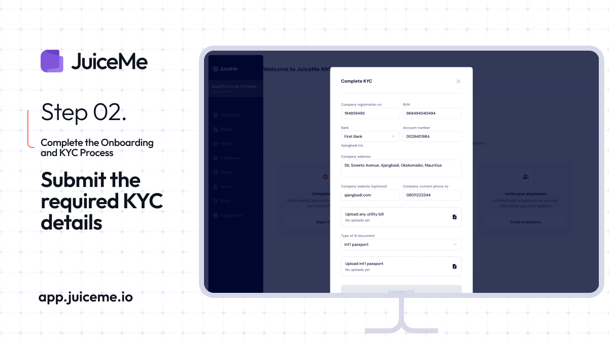 usejuiceme's tweet photo. Payroll stress? Not on our watch! ππΈ
With JuiceMe, you can onboard employees, process salaries, and send payslips straight to WhatsApp, among other benefits.
Follow the step-by-step guide and get started with Juiceme today.
#usejuiceme #JuiceMe #PayrollMadeEasy #HRTech https://t.co/w6Nu9aBrHi