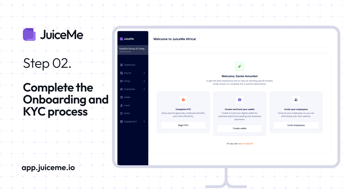 usejuiceme's tweet photo. Payroll stress? Not on our watch! ππΈ
With JuiceMe, you can onboard employees, process salaries, and send payslips straight to WhatsApp, among other benefits.
Follow the step-by-step guide and get started with Juiceme today.
#usejuiceme #JuiceMe #PayrollMadeEasy #HRTech https://t.co/w6Nu9aBrHi