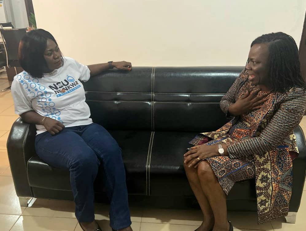 IRC_Ghana's tweet photo. A day with Hon. Charity Gardiner, Ahafo Regional Minister, in Goaso to discuss our new WASH initiatives in Ahafo. Minister Gardiner expressed her appreciation and commitment to lead this effort. Join us in empowering citizens for safe, reliable water for all. #AhafoRegion #WASH https://t.co/zRZqiRcaJ4