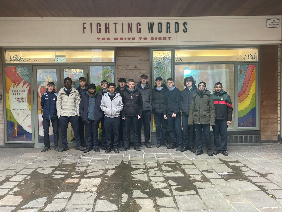 The <a href="/TYMoylePark/">Moyle Park Transition Year</a> 4.1s enjoyed part 1 of their songwriting workshop in <a href="/FightingWordsIE/">Fighting Words</a> today with Colm and his band of volunteers. Can’t wait to see  the song that <a href="/moylepark/">Moyle Park College</a>  lads produce  next week