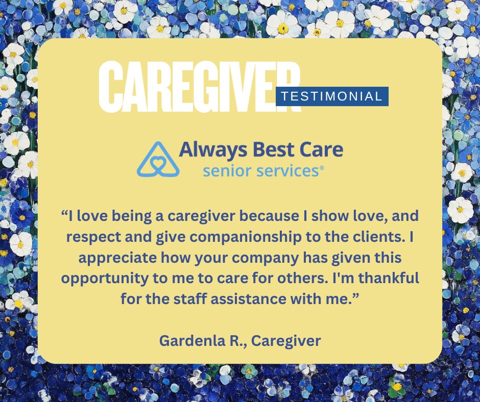abcNWLA's tweet photo. We appreciate the love, respect and companionship that our caregivers provide. Thank you for being amazing Gardenla!

#Testimonial #HomeCare #SeniorCare #CompassionateCare #AlwaysBestCare #SeniorSupport #SeniorServices #ElderlyCareinShreveport #EastTexas #Caregiver https://t.co/uEpXero3ia