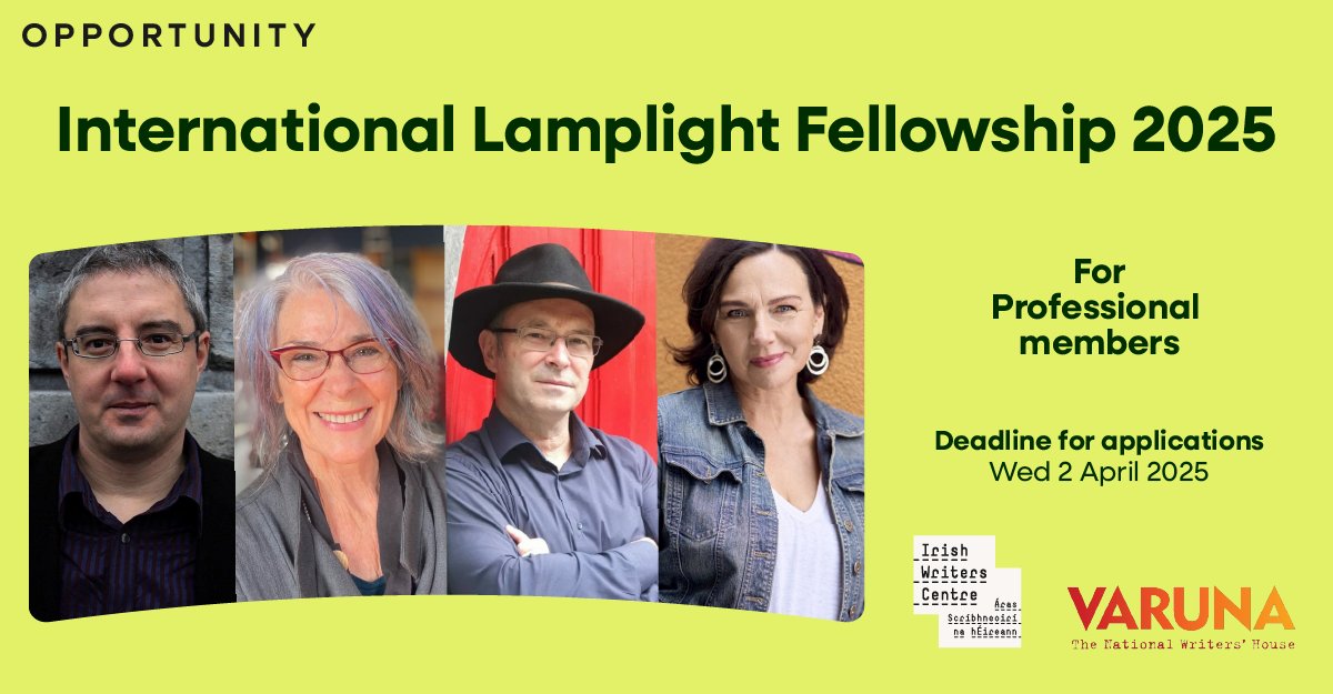 Irish Writers Centre (@irishwritersctr) on Twitter photo Calling all fiction writers!
Apply to Lamplight International Fellowships 2025 in partnership with <a href="/VarunaWriters/">VARUNA | Australia</a> 🎉
Take part in a 2-week online fellowship and benefit from mentoring opportunities, workshops & more!
Apply by Wed 2 April 2025 irishwriterscentre.ie/opportunities/… Calling all fiction writers!
Apply to Lamplight International Fellowships 2025 in partnership with <a href="/VarunaWriters/">VARUNA | Australia</a> 🎉
Take part in a 2-week online fellowship and benefit from mentoring opportunities, workshops & more!
Apply by Wed 2 April 2025 irishwriterscentre.ie/opportunities/…