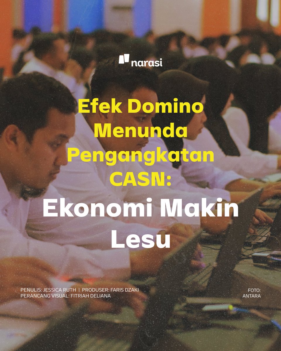 NarasiNewsroom's tweet photo. Lemah, letih, lesuuuu~~~ 😭😭😭

Begitulah efek domino penundaan pengangkatan CASN ini 🥲

| Narasi Daily https://t.co/iN3jrYtvR7