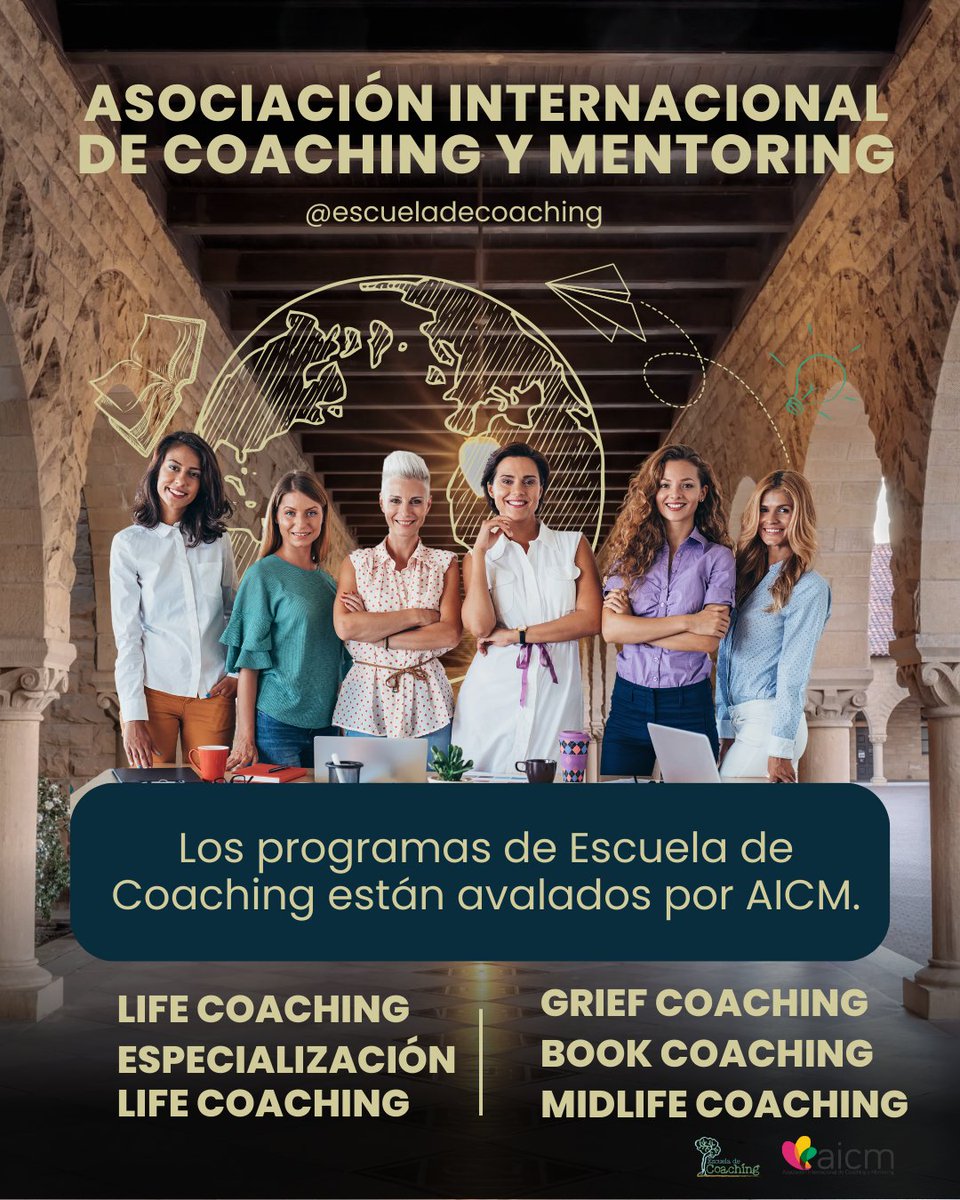 EscCoaching's tweet photo. ¿Querés estudiar coaching? 
AICM (Asociación Internacional de Coaching y Mentoring) avala nuestros programas: Life Coaching, Grife Coaching, Book Coaching, MidlifeCoaching

#escueladecoaching #formación #curso #coaching https://t.co/otBgJOIe0l