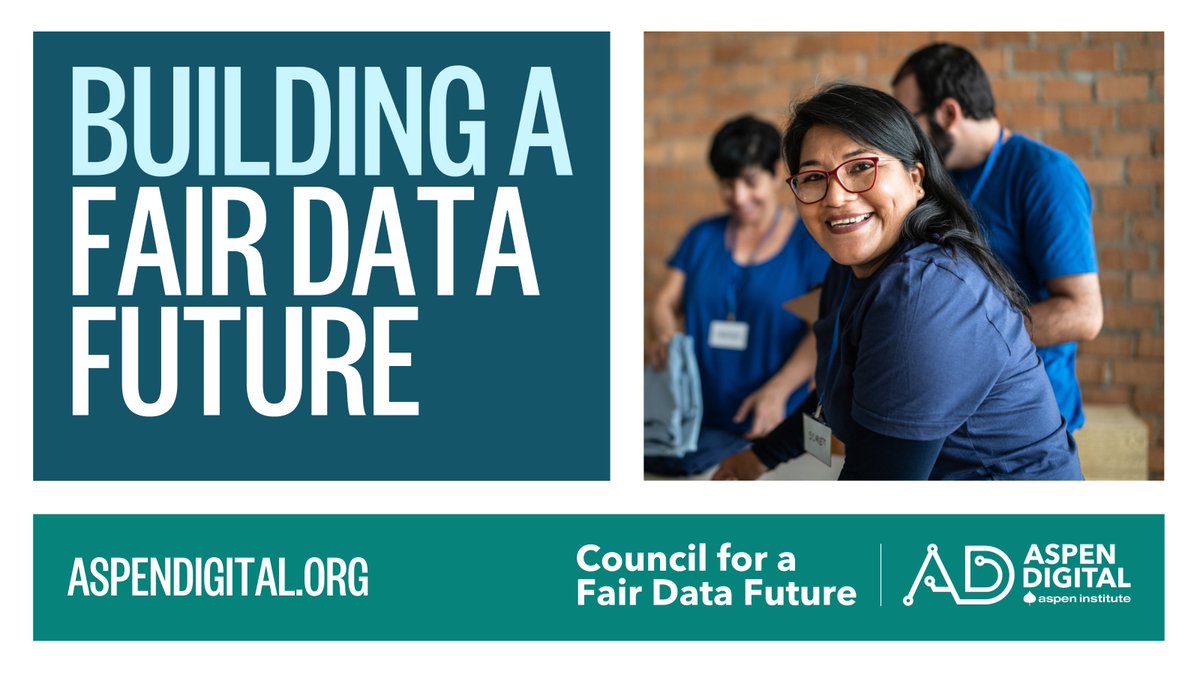 AspenDigital's tweet photo. How can we rebalance the scales so that communities benefit from the data that’s collected on them? Our Council for a #FairDataFuture offers a new strategic insight and solution. Read “Building a Fair Data Future” to learn more: https://t.co/F9ikdLdaEV https://t.co/YkYTFsYPIF