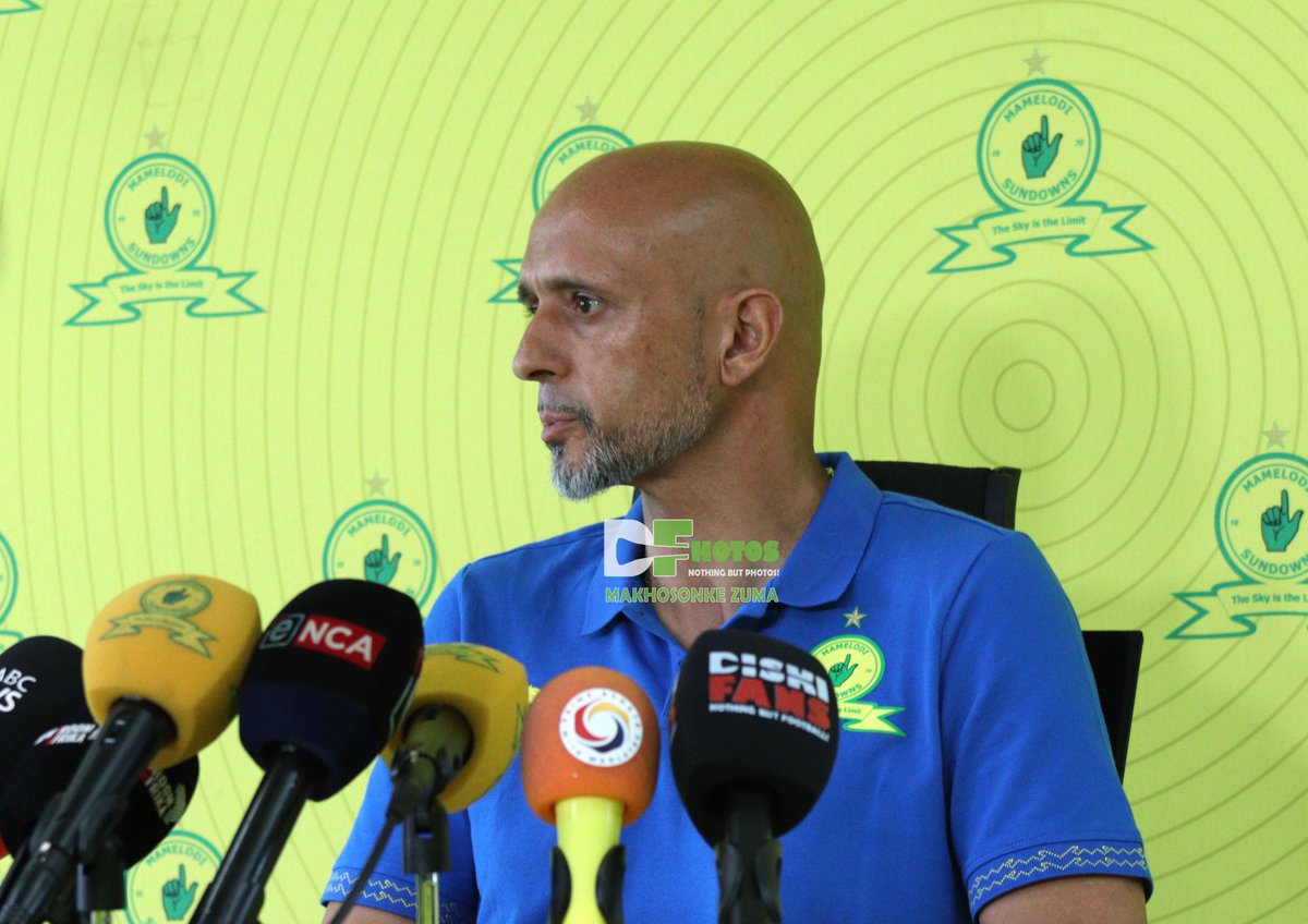 #BetwayPrem Pre-Match Press Conference with Mamelodi Sundowns head coach Miguel Cardoso ahead of their game against Orlando Pirates at FNB Stadium in Johannesburg on Sunday, 16 March 2025. #DiskiFhotos #MamelodiSundowns #MiguelCardoso #Chloorkop #KaBoYellow