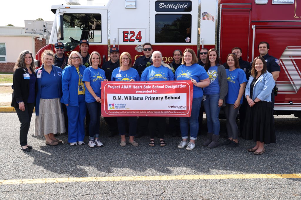 cpschoolsva's tweet photo. 👏 Congratulations to Indian River High & B M Williams Primary for becoming Heart Safe! ❤️ Indian River High made history as Chesapeake’s 1st Heart Safe school, & B M Williams followed as the 2nd! Huge thanks to our nurses, staff & Project ADAM! 💙🙌 #InspireCPS #ProjectADAM https://t.co/gevn3n4jjw