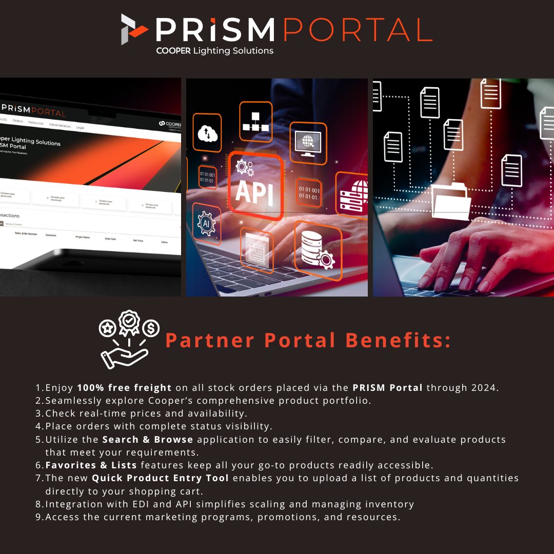 sci_lights's tweet image. We wanted to remind our distributor friends about Cooper Lighting’s Prism Portal! This is your go-to resource for real-time inventory, pricing, order tracking, and more! ow.ly/pQVn50Vg3Kk 

#CooperLightingSolutions #PrismPortal #DistributorTools #SCILights