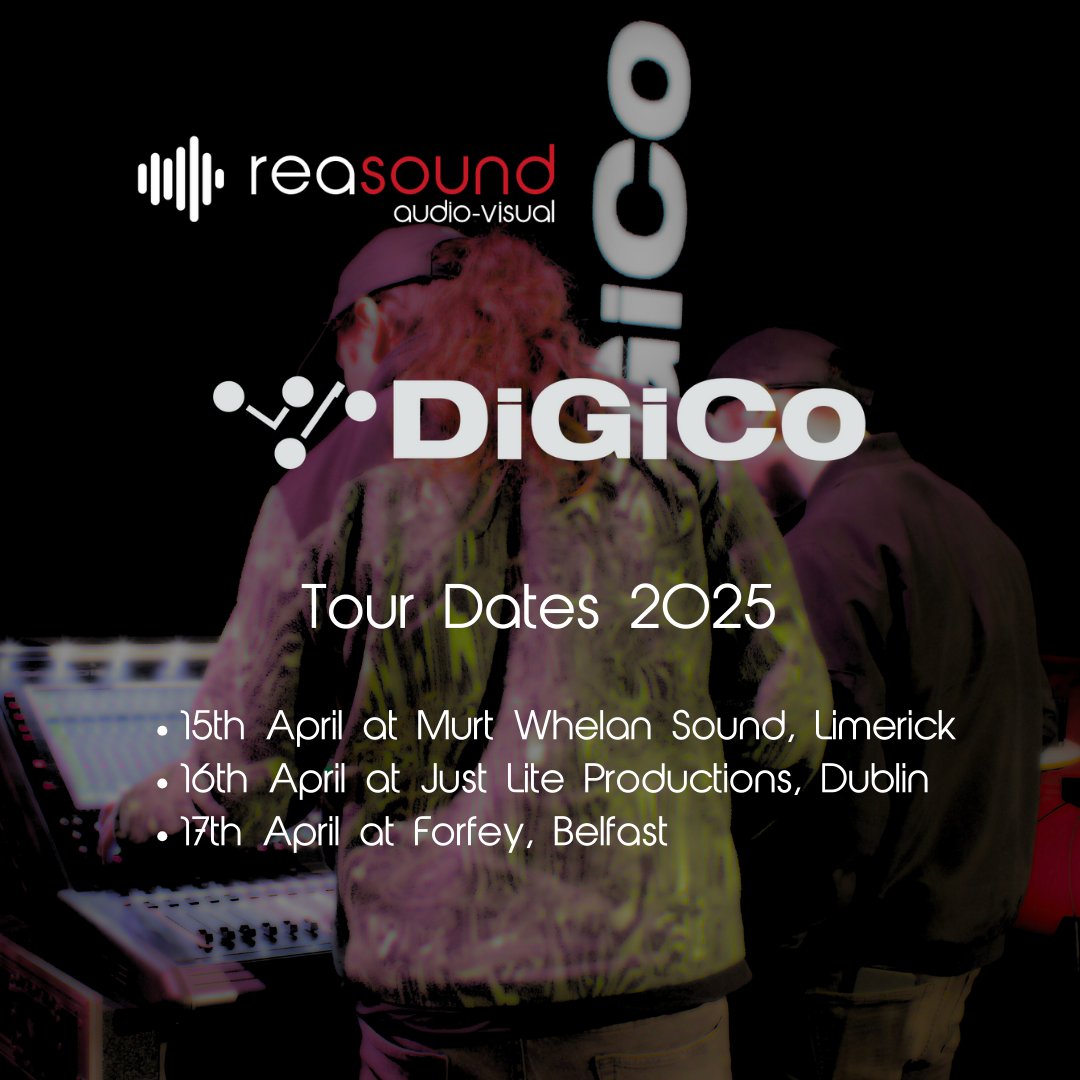 We are so excited to announce our @Digico_officialtraining dates for 2025. 

15th April - Murt Whelan Sound, Limerick
16th April - Just Lite Productions, Dublin 
17th April - Forfey, Belfast

Register for FREE via the link below. 
bit.ly/3R9wcAY