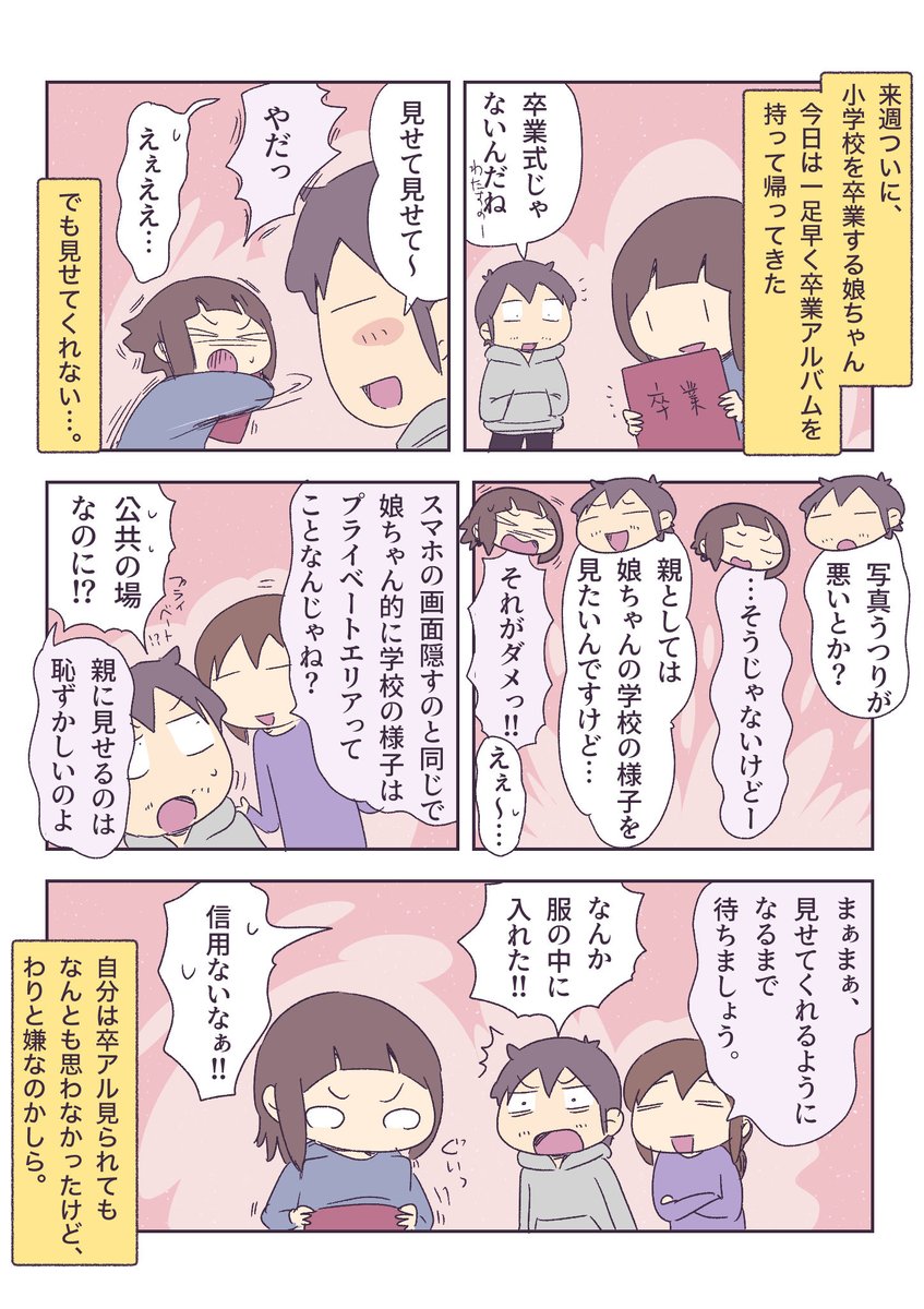 卒アルって親に見せたくないものでしたっけ? 