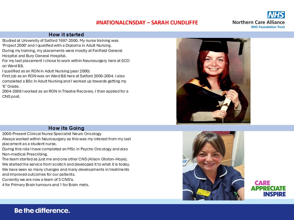 @NCA LEAD CANCER NURSES (@ncacancernurses) on Twitter photo #NationalCancerCNSDay “The Modern CNS” Meet Sarah who shares her career trajectory in becoming a Cancer CNS #dedication #passion <a href="/NCAlliance_NHS/">Northern Care Alliance NHS Foundation Trust (NCA)</a> <a href="/NCANursing/">NCA Corporate Nursing & Governance</a> <a href="/GM_Cancer/">Greater Manchester Cancer Alliance</a> #NationalCancerCNSDay “The Modern CNS” Meet Sarah who shares her career trajectory in becoming a Cancer CNS #dedication #passion <a href="/NCAlliance_NHS/">Northern Care Alliance NHS Foundation Trust (NCA)</a> <a href="/NCANursing/">NCA Corporate Nursing & Governance</a> <a href="/GM_Cancer/">Greater Manchester Cancer Alliance</a>