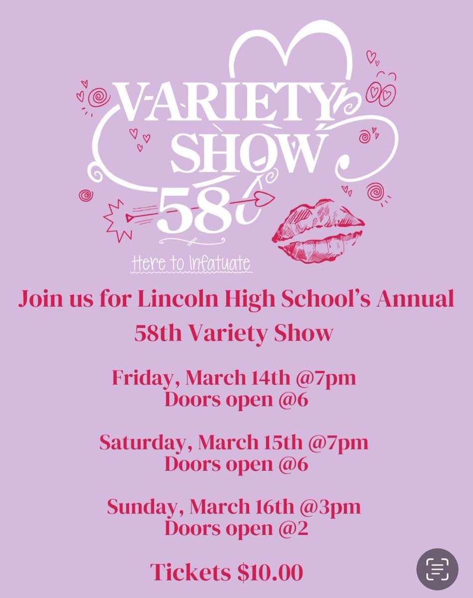 <a href="/LHSRI/">Lincoln High School</a> Variety Show 58 starts tonight! 6pm doors open, show starts promptly at 7pm! Only 150 tix left for tonight! $10.00 tickets! Here is your Vshow 58 cast and crew! Come see the amazing acts we have lined up for tonight!