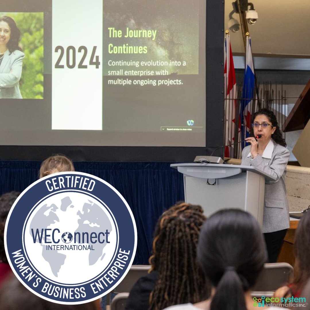 Ecosystem Informatics Inc. (ESI) is now officially certified as a Woman-Owned Business by the <a href="/WBENCLive/">WBENCLive</a> !

#WomenOwned #WBENC #DiversityInBusiness #WomenInTech #Sustainability #CleanTech