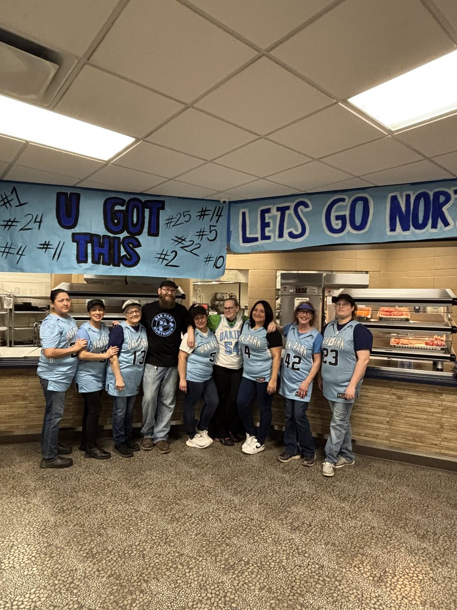 Northmen_Cval's tweet photo. It’s game day and everyone at Oak Park is ready to travel to Blue South for the state quarterfinals at 7:00 Get there early wear black for #blackouttheme Thanks to our amazing drum line & our cafeteria staff who supports all Athletics!!! let’s go! @Northmen_OPHS @Northmen_MBB https://t.co/GpMKzcFDbT