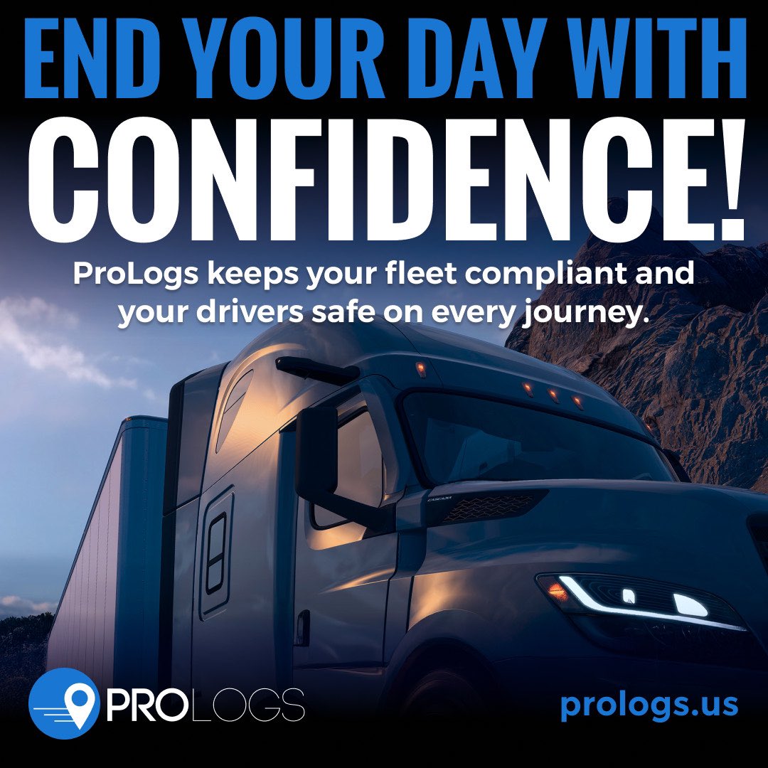 prologs_eld's tweet photo. End your day knowing your fleet is safe and compliant! ✅ ProLogs ensures smooth operations, DOT compliance, and peace of mind for every journey. Keep your drivers protected and your business on track with ProLogs. Learn more at https://t.co/MHXtS4Zg7I. #FleetManagement #Trucking https://t.co/sdTVupA6hg