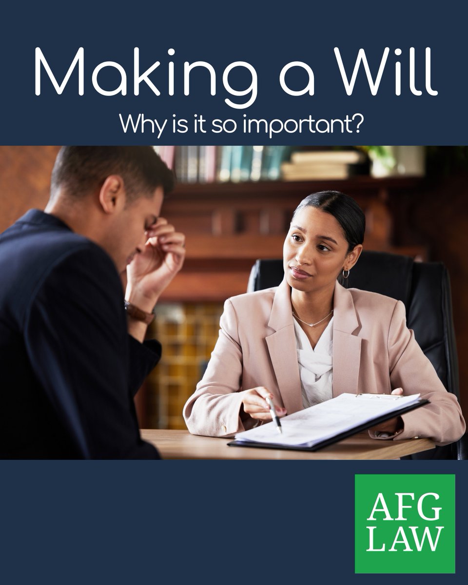 AFG LAW (@afglaw) on Twitter photo Making a Will allows you to control and express your wishes regarding what happens to your assets when you pass away.
Contact our team regarding making a Will today on 01204 377600 or email info@afglaw.co.uk
#afglaw Making a Will allows you to control and express your wishes regarding what happens to your assets when you pass away.
Contact our team regarding making a Will today on 01204 377600 or email info@afglaw.co.uk
#afglaw