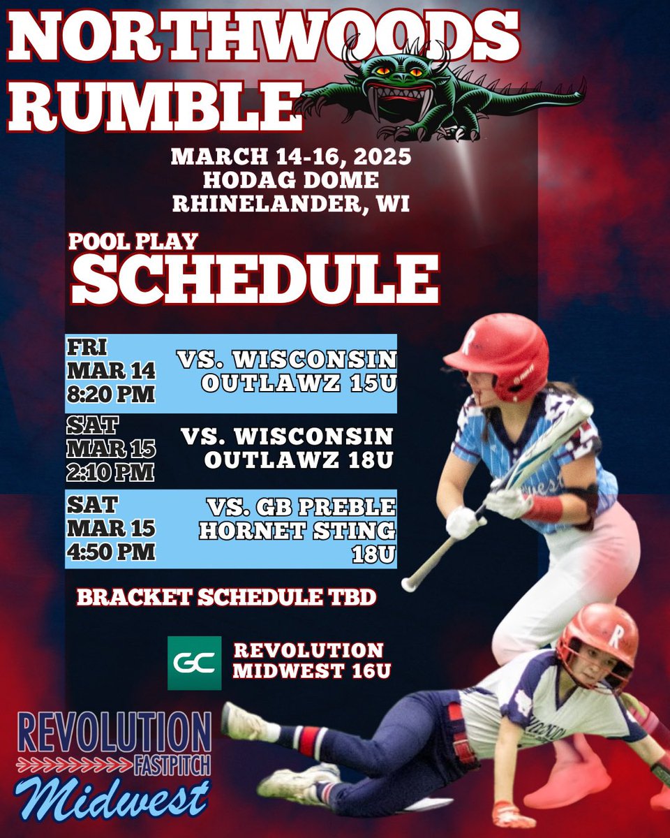 One last ride before summer 🥎 
We will be at the Northwoods Rumble in Rhinelander this weekend to wrap up our winter season. Follow along on GameChanger!