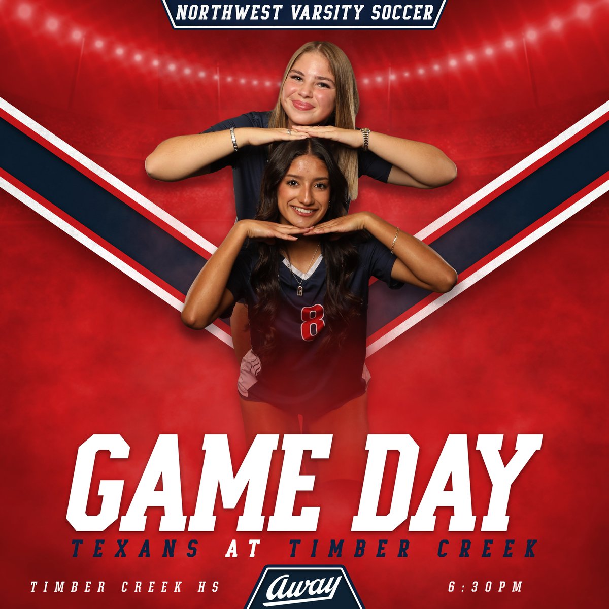 We are on the road tonight for our final district game of the season. If you have not already caught your flight for Spring Break, swing by Timber Creek and cheer on your Lady Texans.

JV 5:00
VAR 6:30
