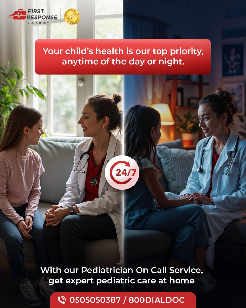 frhglobal's tweet photo. Round-the-Clock Pediatric Care at Your home! 🌙☀️

No matter the time, our expert pediatricians are just a call away. Get trusted, at-home care for your child—24/7.

📞 Call Now: 0505050387 / 800DIALDOC https://t.co/A2Zr8TeJ81