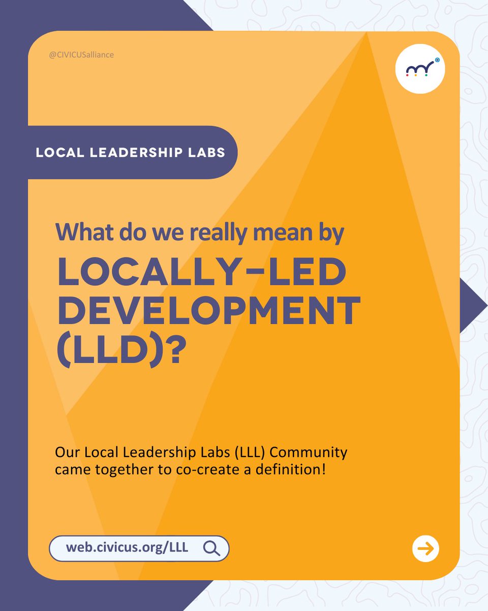 CIVICUSalliance's tweet image. 🌱 A unified terminology allows for more cohesive policy approaches &amp;amp; inconsistent donor commitments!

✊🏽 Our #LocalLeadershipLabs community came up with a definition for #LocallyLedDevelopment.

Does it resonate with you? What would you change or add? 🔗web.civicus.org/LLL