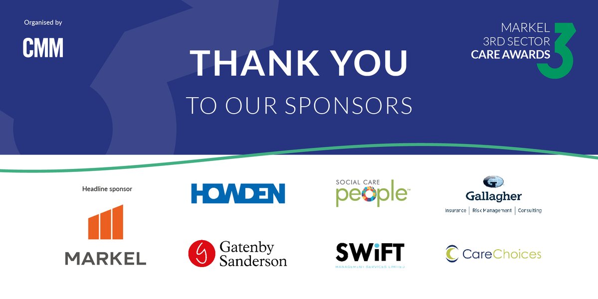 3rdSectorCareAwards (@3rdsectorcare) on Twitter photo Thank you to <a href="/MarkelUK/">Markel UK</a>, Headline sponsor of the #3rdSectorCareAwards, thank you also to award sponsors <a href="/CareChoicesLtd/">Care Choices Limited</a>, <a href="/GallagherUK/">Gallagher UK</a>, <a href="/GatenbyS/">GatenbySanderson</a>, Howden Insurance, Social Care People and Swift Management Services for your generous involvement. Thank you to <a href="/MarkelUK/">Markel UK</a>, Headline sponsor of the #3rdSectorCareAwards, thank you also to award sponsors <a href="/CareChoicesLtd/">Care Choices Limited</a>, <a href="/GallagherUK/">Gallagher UK</a>, <a href="/GatenbyS/">GatenbySanderson</a>, Howden Insurance, Social Care People and Swift Management Services for your generous involvement.