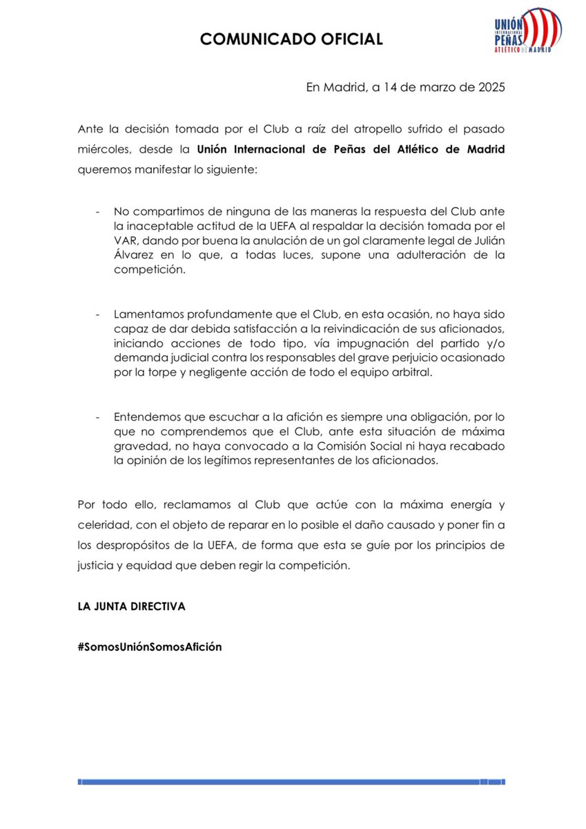 Hay que mandar a los representantes, que a la afición no nos representa, a echarle huevos o QUE SE VAYAN A TOMAR POR CULO DE UNA PUTA VEZ...