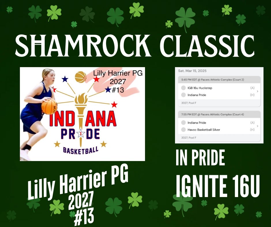 Here is my schedule for this weekend. See you at the PAC! ☘️ 
<a href="/InPrideBba1909/">InPrideBballMedia</a> #inprideIGNITE16u