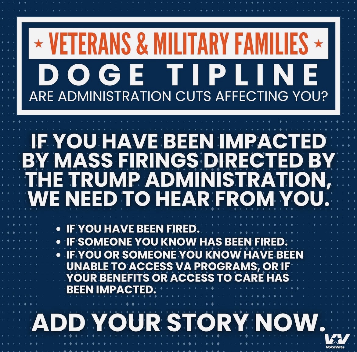 MediaBusters6's tweet photo. Please share:
Thx @votevets.org
Seriously Musk & Trump?
"Arlington Cemetery website drops links for Black, Hispanic, and women veterans"
YOU
WILL
NEVER
ERASE
US
OR
OUR
HISTORY
Fight back now!
https://t.co/3QeFgw0Zw5
#ResistanceWorks https://t.co/7FJjdMkRpv