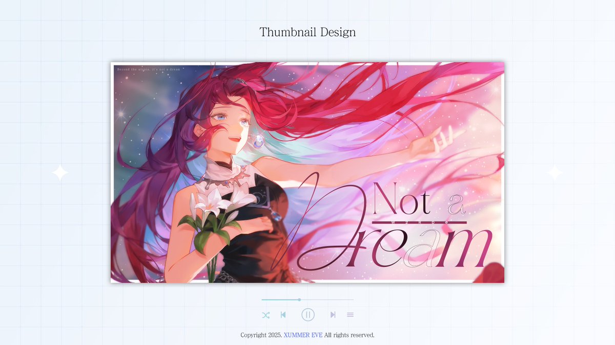 xummereve's tweet image. #xummer_design

♡‧₊˚
위도(@w2rd0) 님의 Not a Dream 썸네일 디자인 작업했습니다!

foriio.com/works/1530017
-

위도님의 분위기와 너무 잘 어울리는 곡이어서 정말 즐겁게 작업했습니다!🥺🥺🫶🫶