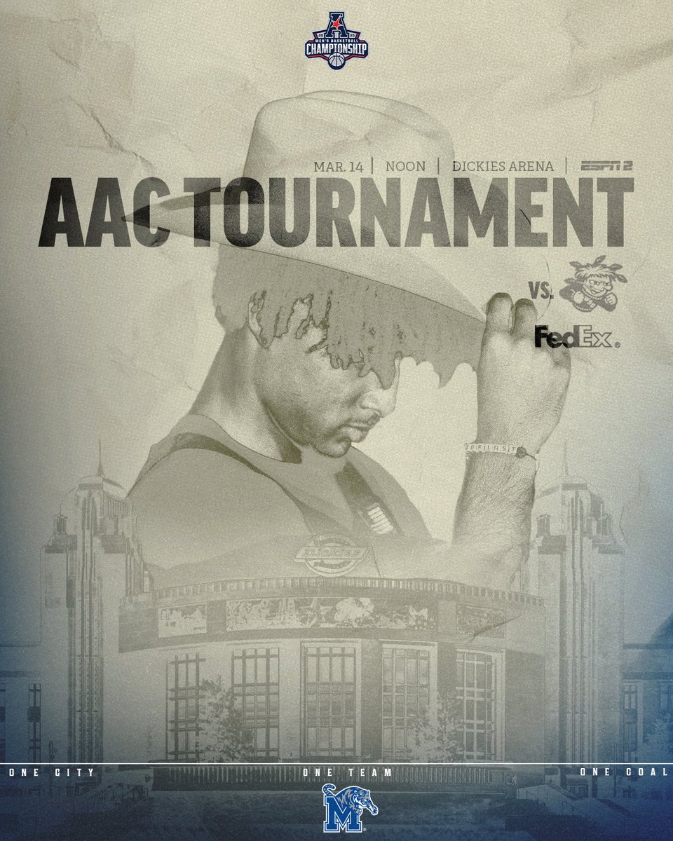 Memphis_MBB's tweet image. It’s GAME DAY in Fort Worth 🤠

🆚 Wichita State
⏰ Noon
📍 Dickies Arena
📺 ESPN2
🏆 AAC Tournament