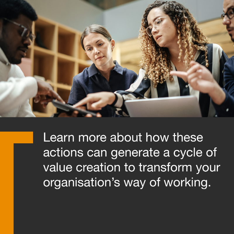 PwC's tweet photo. Our 28th Annual Global #CEOSurvey shows 49% of senior executives expect #GenAI to boost profitability within 12 months. However, nearly a third report low trust in AI. 

Discover three principles to build cautious optimism and enhance business performance: https://t.co/kjd27eWEPl